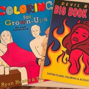 Adult Colouring and Activity Book Bundle of 2